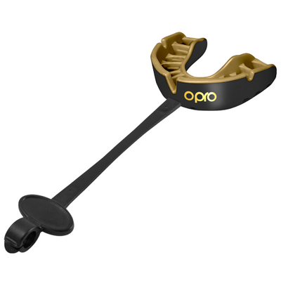 OPRO Gold Self-Fit with Strap Mouthguard - For Non-Braces
