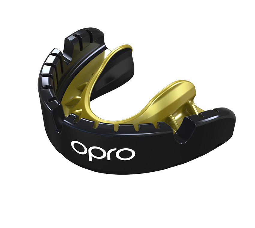 OPRO Gold Self-Fit with Strap Mouthguard - For Non-Braces