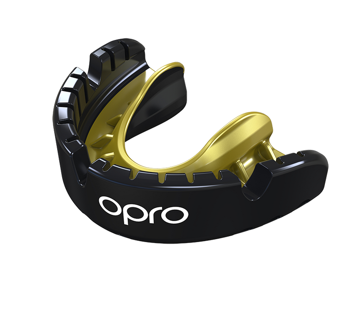 OPRO Gold Self-Fit with Strap Mouthguard - For Non-Braces